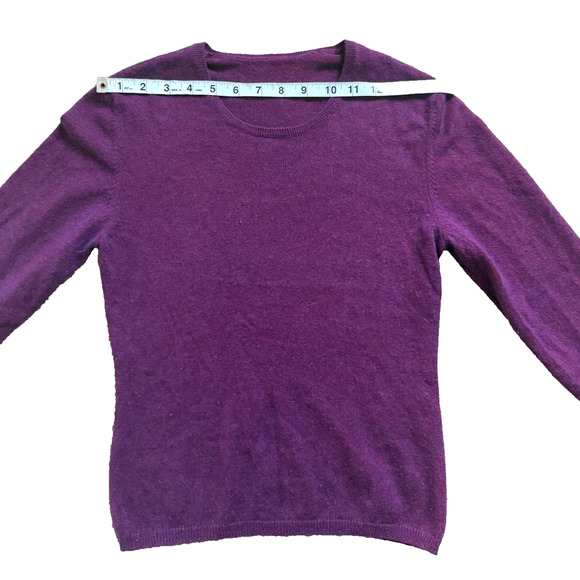 Eric Bompard Cashmere Silk Sweater Mauve Grape Crewneck Pullover Luxury KVSS MAR - Picture 8 of 11